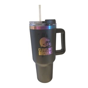 Cleveland browns  40 oz Iridescent Thermal Mug With Kid. Never Used